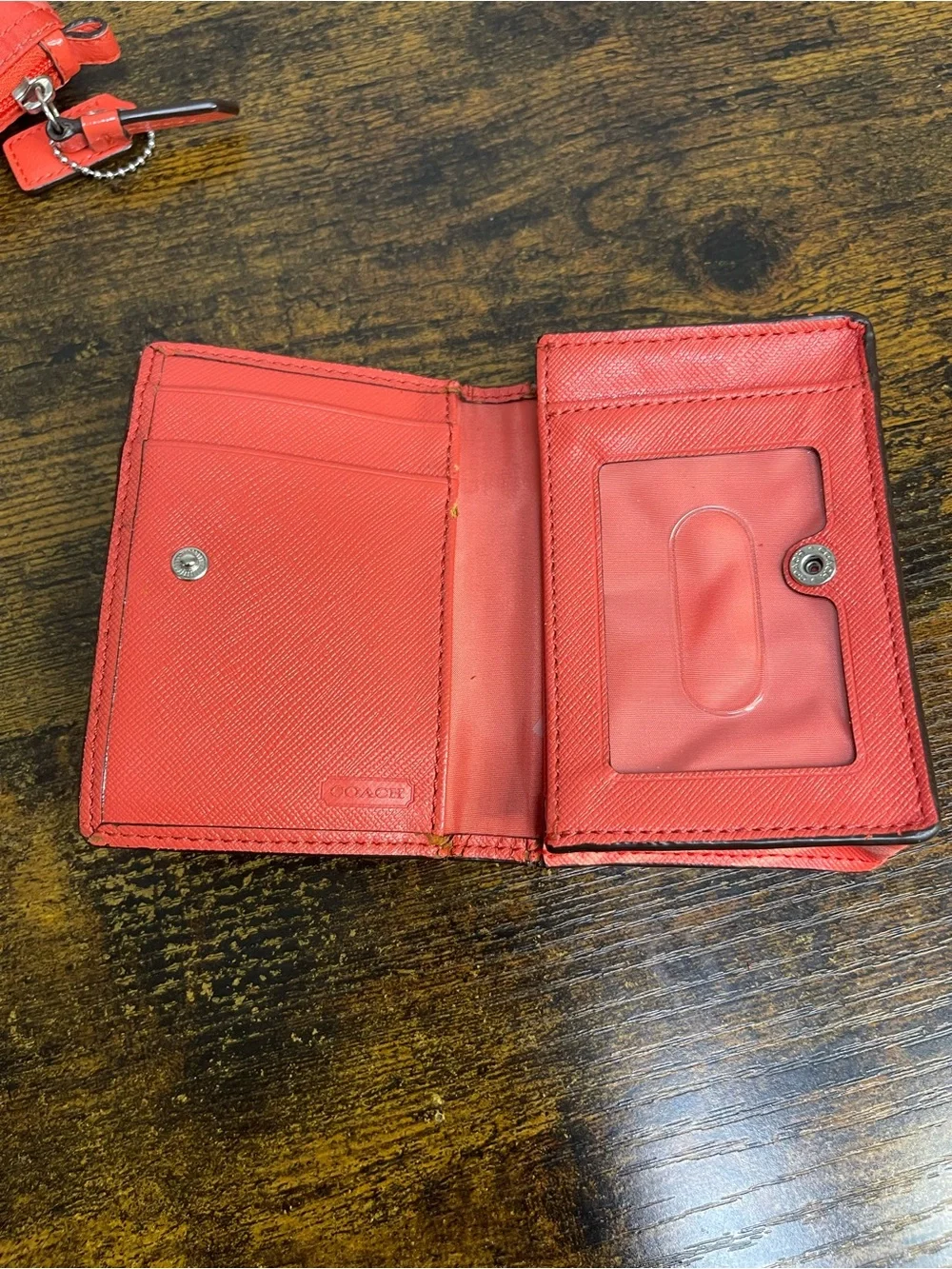 COACH Nylon Travel Bag And Wallet Zebra Print Orange Coral Lot